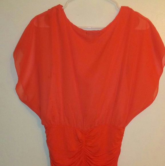 Sheer Spring/Summer time Tangerine Colored Blouse - Picture 1 of 1